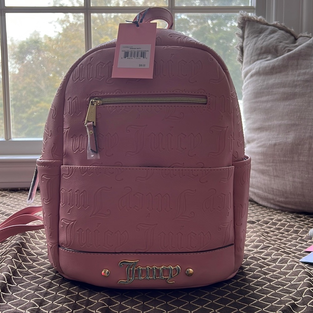 NWT Juicy Couture Blush Deboss Taffy Backpack